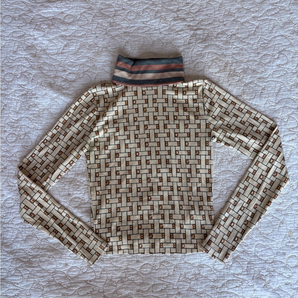 Turtleneck Sweater BDG—Cream with Gold Red and Green